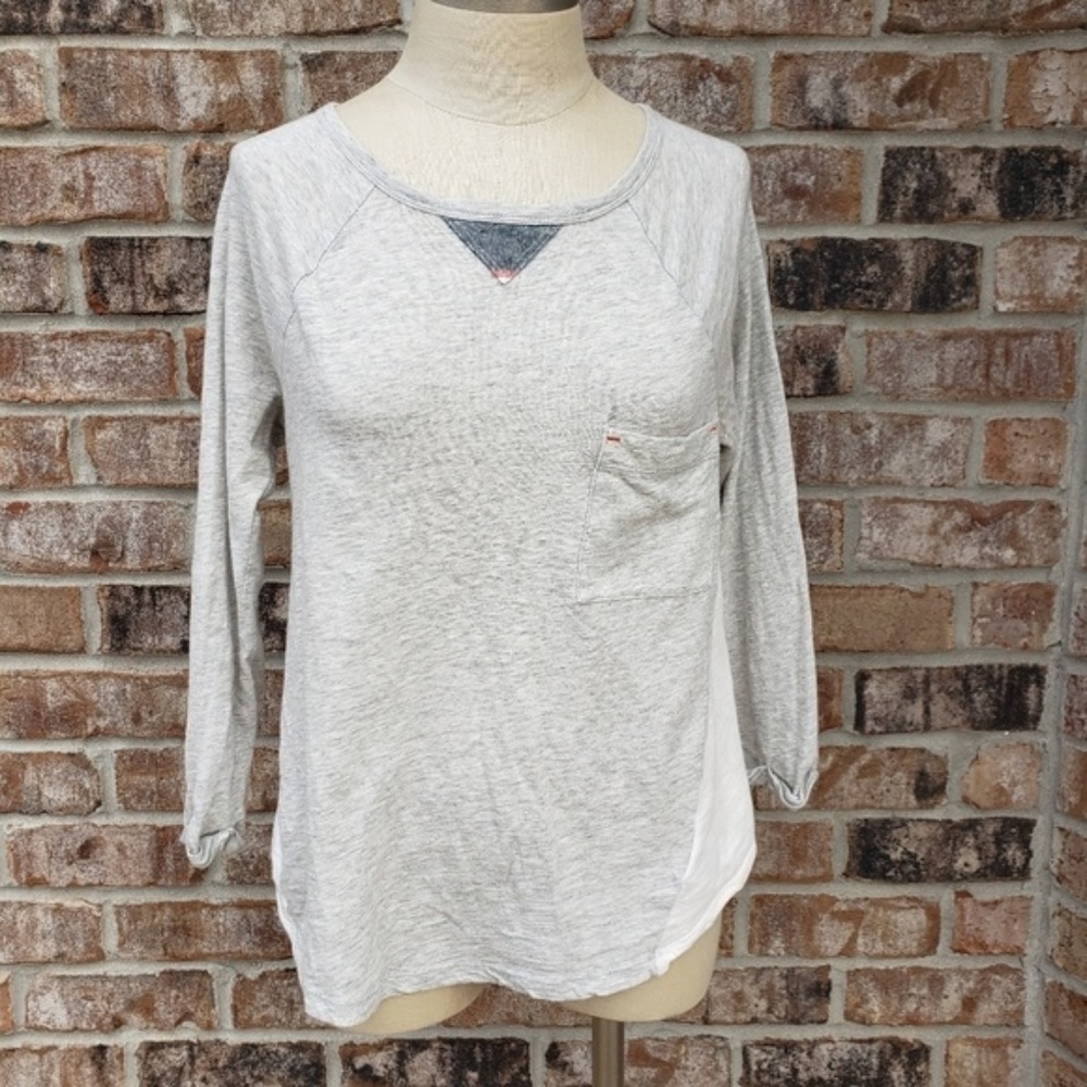 Anthro Little Yellow Button Long Sleeve Top M - Picture 3 of 6